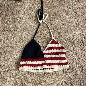 Knit American Flag Bralette